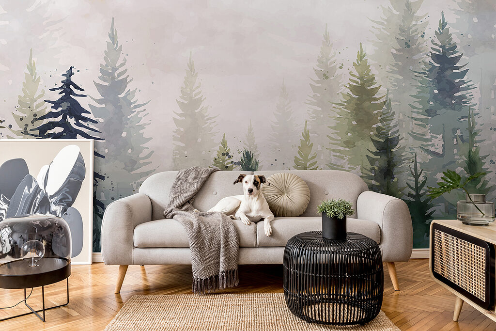 Pines under soft clouds — interior 3
