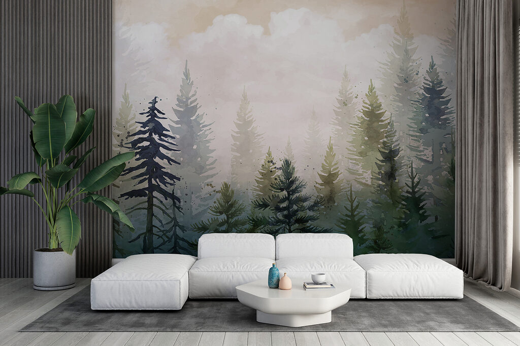 Pines under soft clouds — interior 4