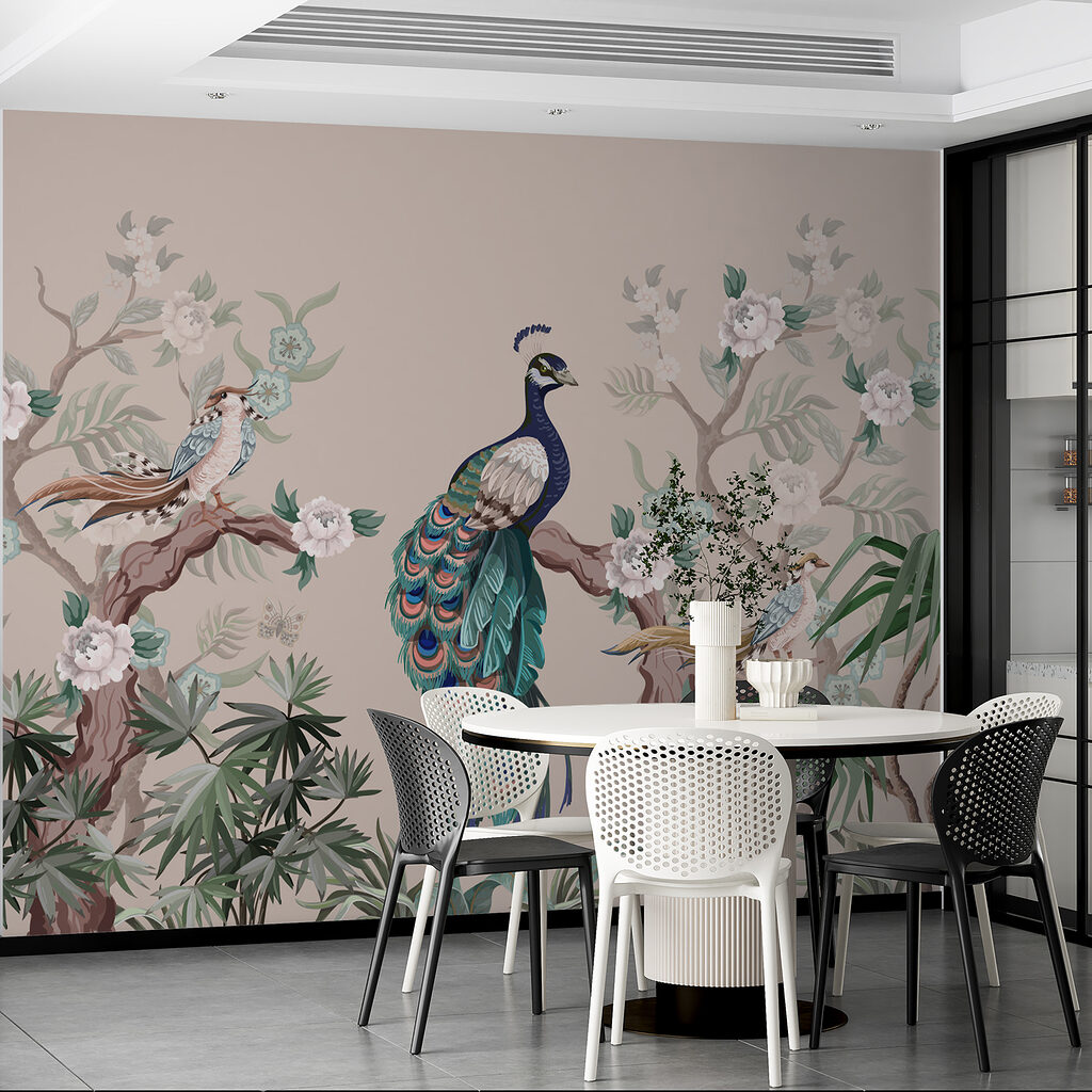 Peacock Perch in an interior