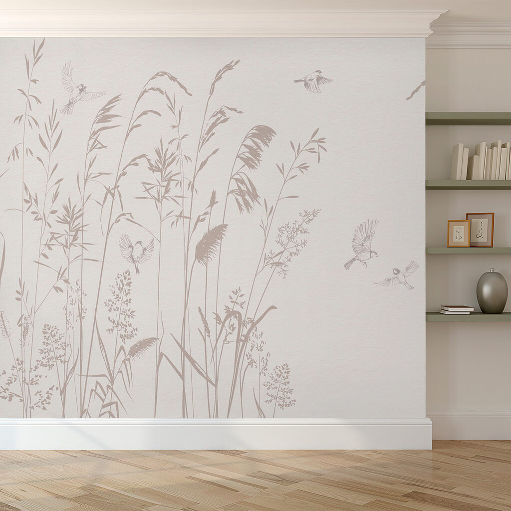 Grasses and flying birds — interior 2