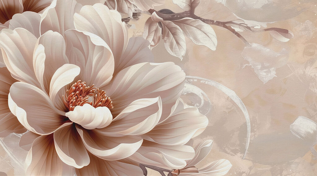 Cream flower close up — full design