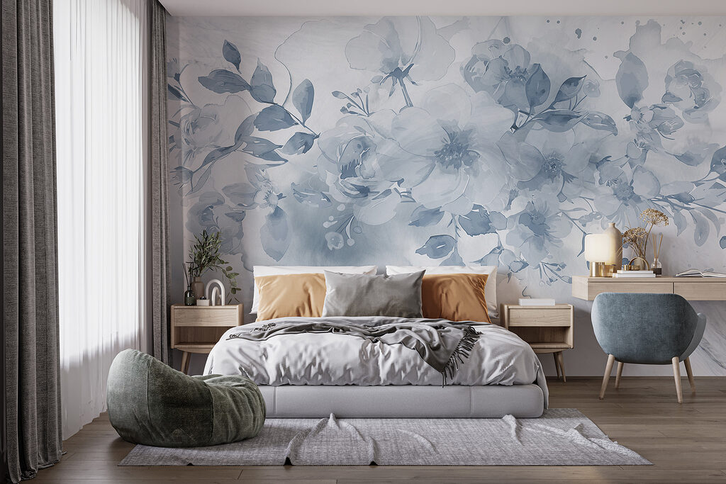 Blue bouquet in watercolour — interior 1