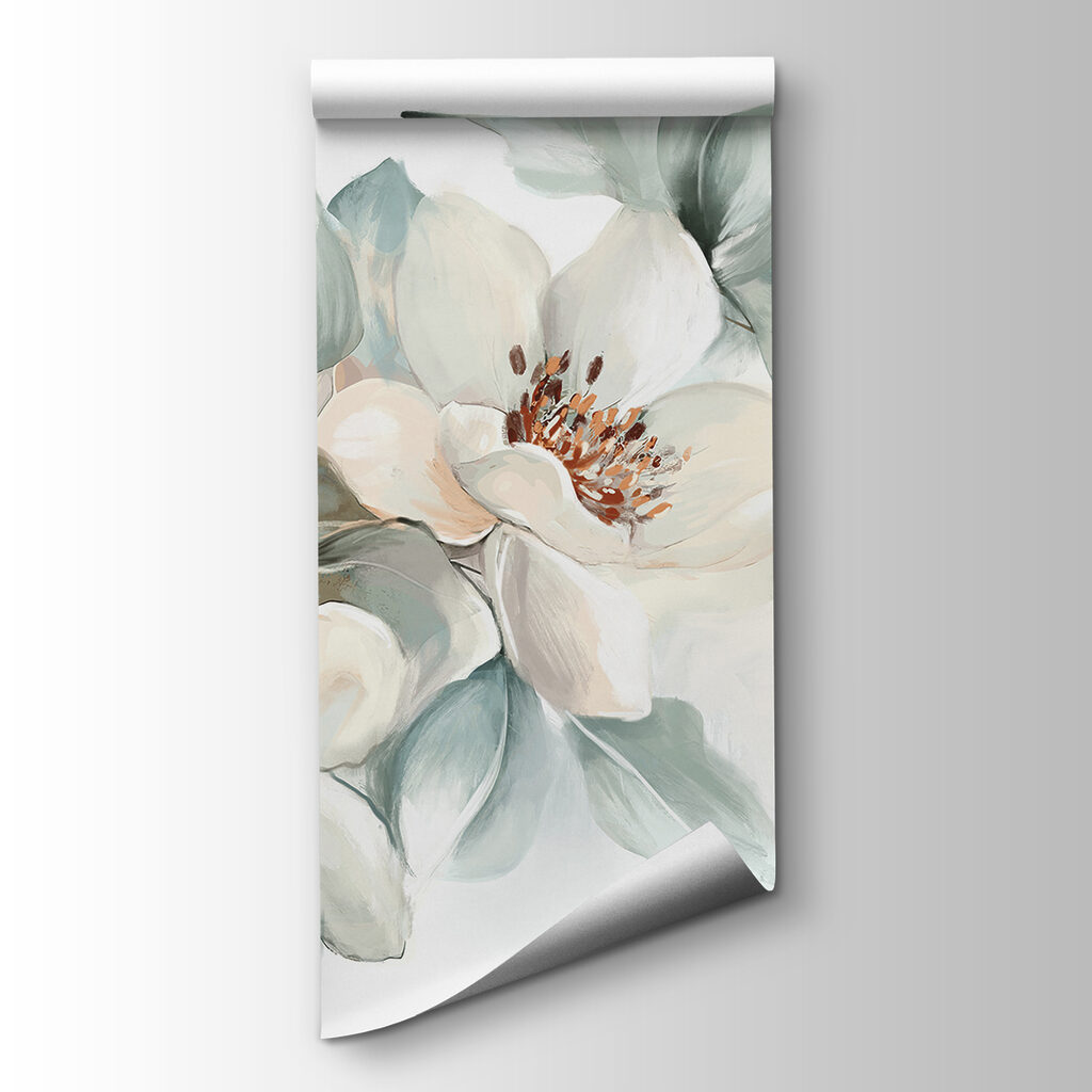 White flowers, grey-green leaves — product view