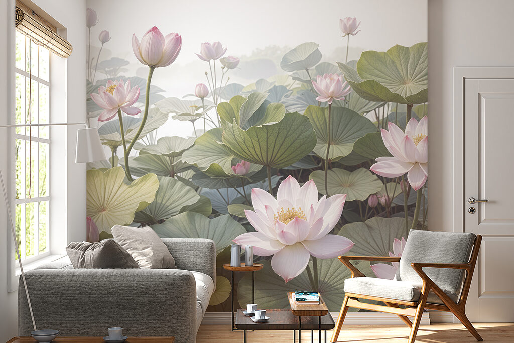Lotus among round leaves — interior 1