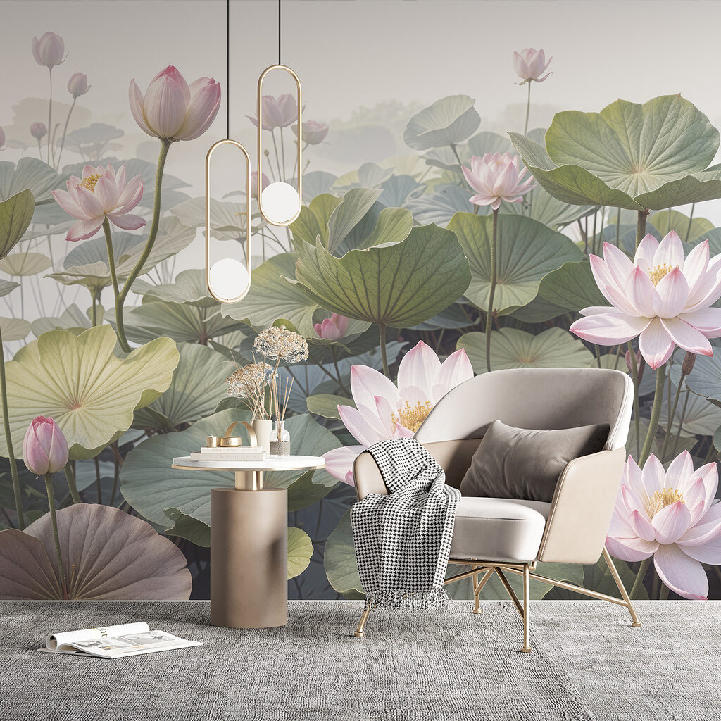 Lotus among round leaves — interior 2