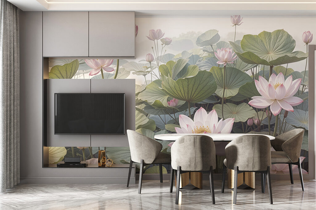 Lotus among round leaves — interior 3