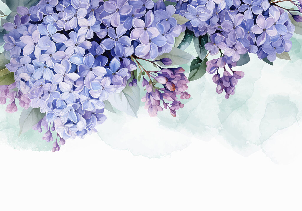 Purple flower clusters above — full design