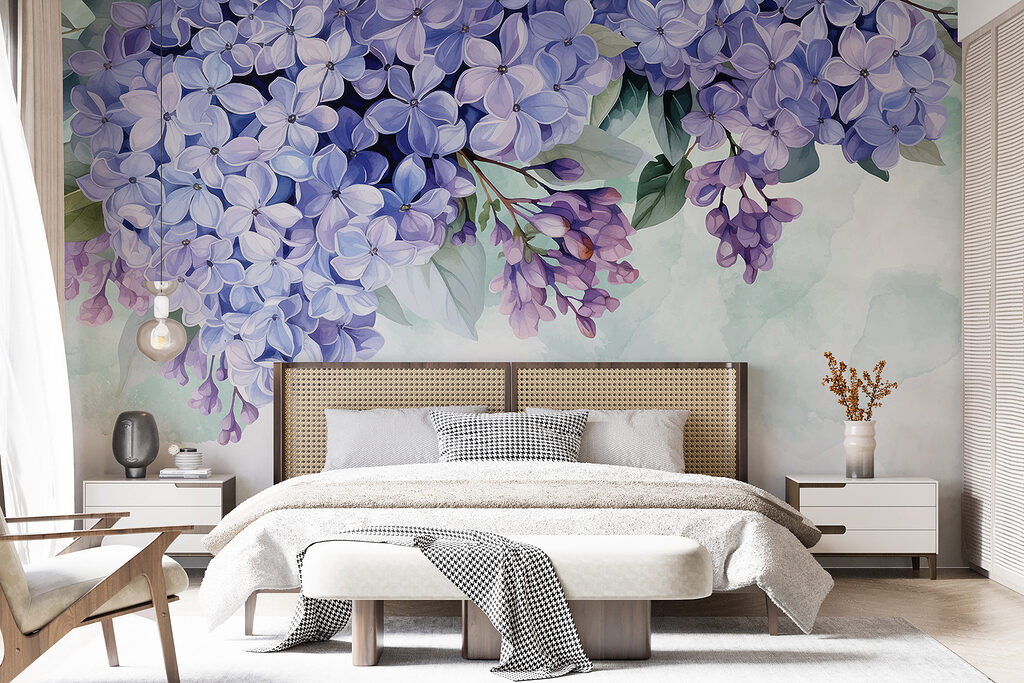 Purple flower clusters above — interior 1