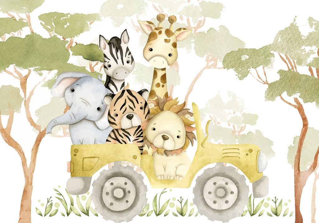 Safari friends out driving — full design