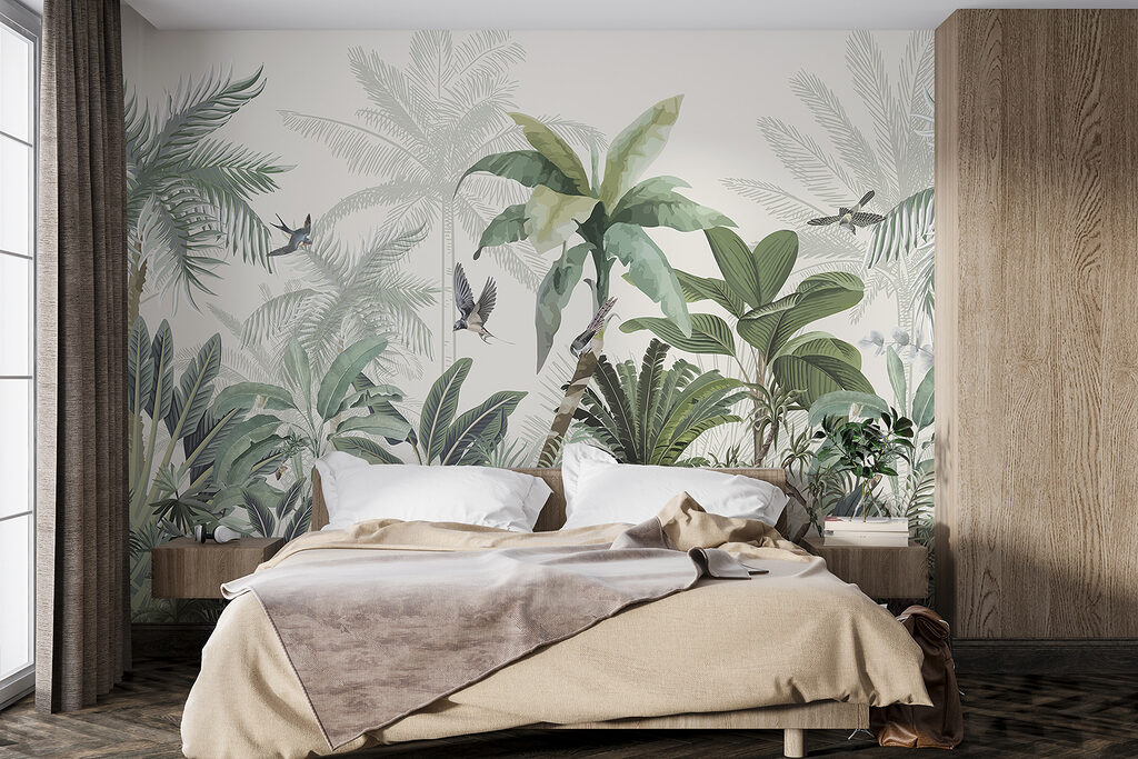 Birds above jungle plants — interior 1