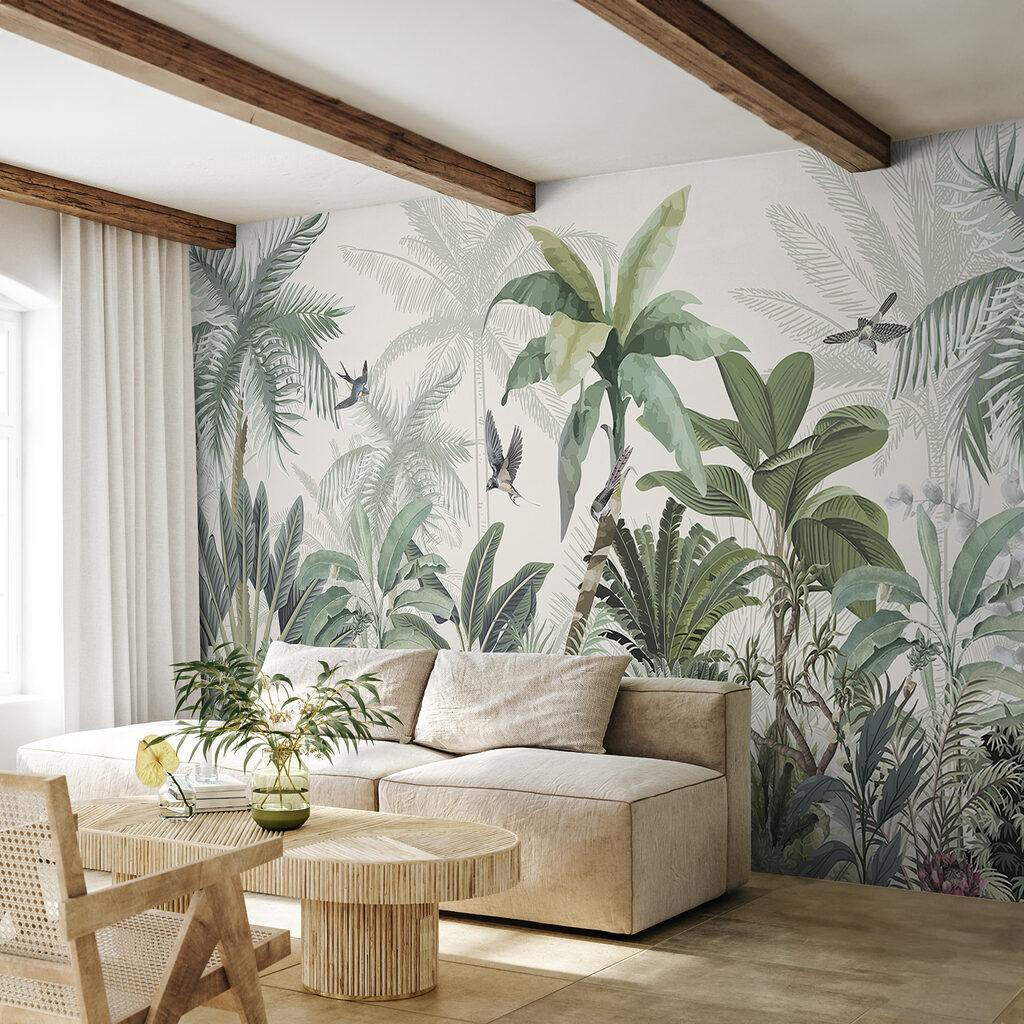 Birds above jungle plants — interior 2