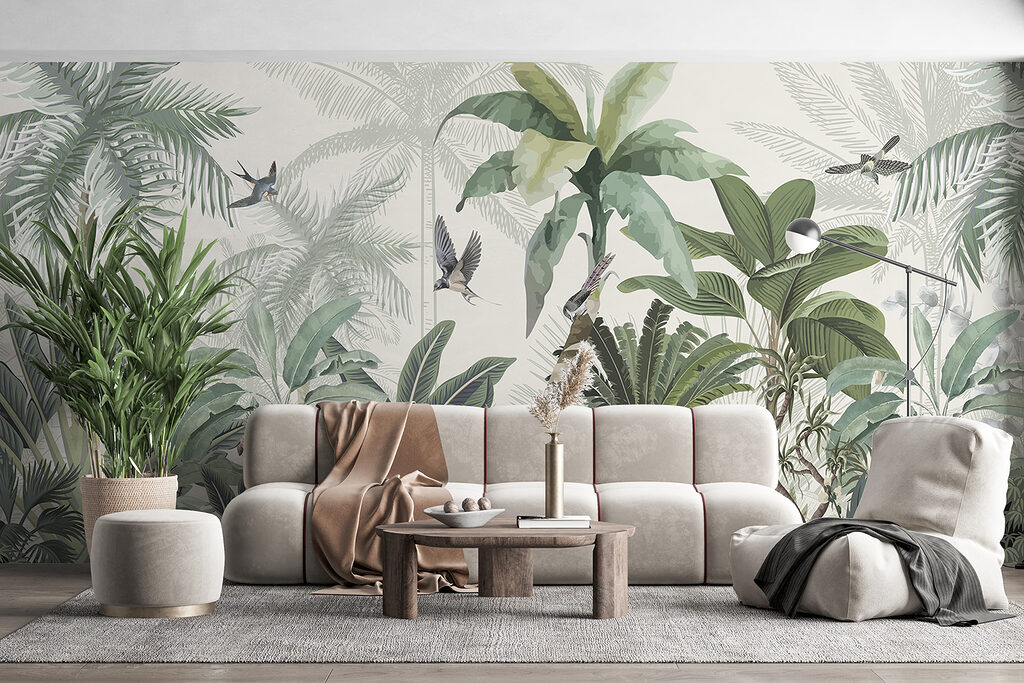 Birds above jungle plants — interior 4
