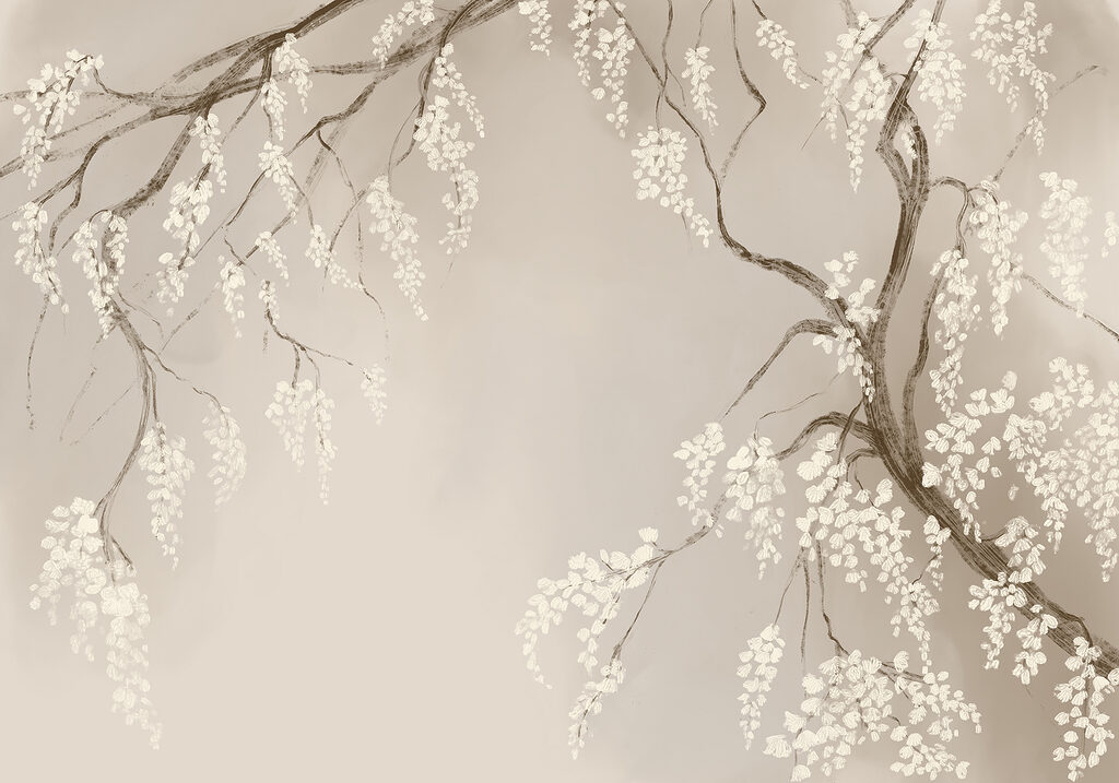 Hanging blossom branches — full design