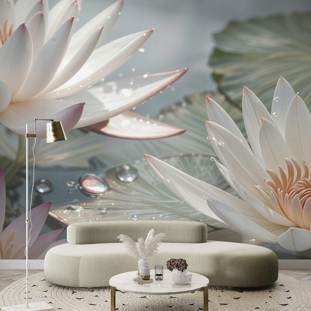 Water lilies with droplets — interior 6