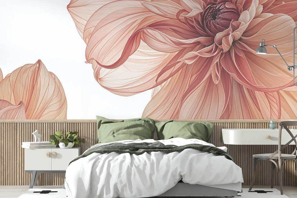 Veined flower in salmon — interior 1