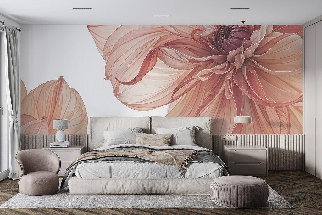 Veined flower in salmon — interior 2