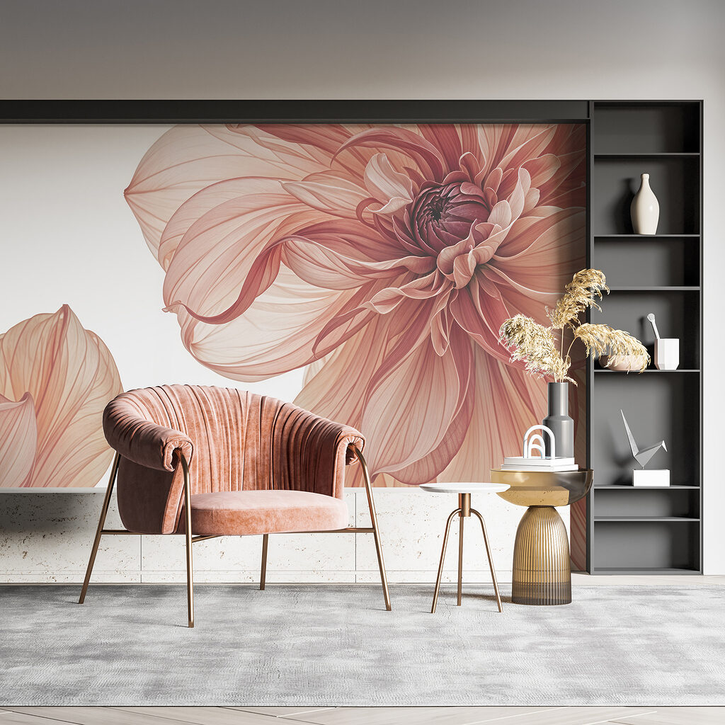 Veined flower in salmon — interior 4