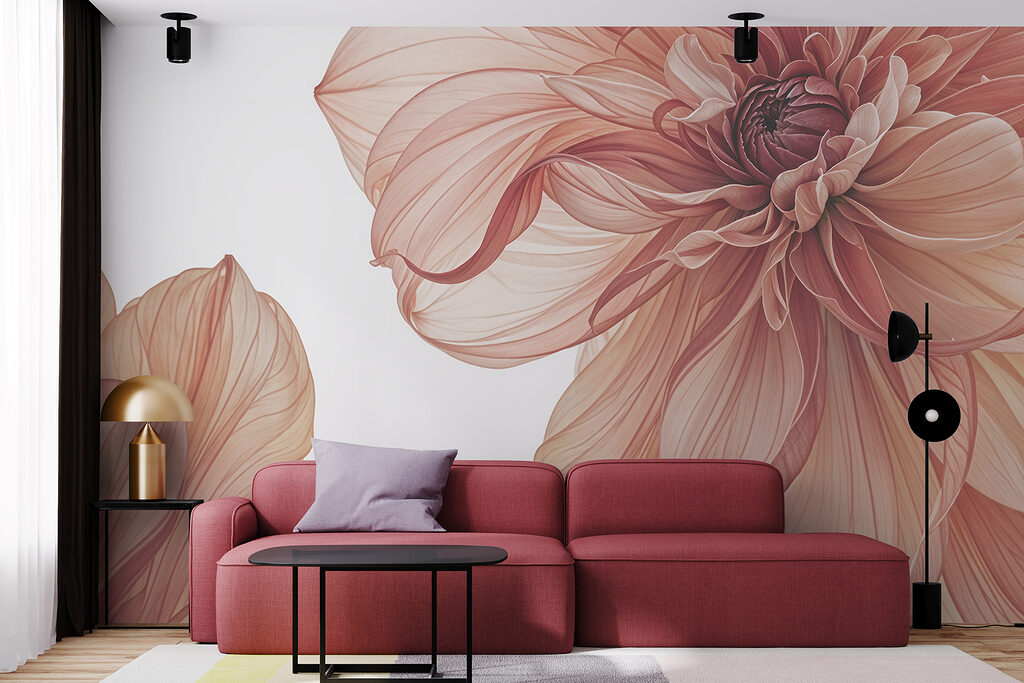 Veined flower in salmon — interior 5