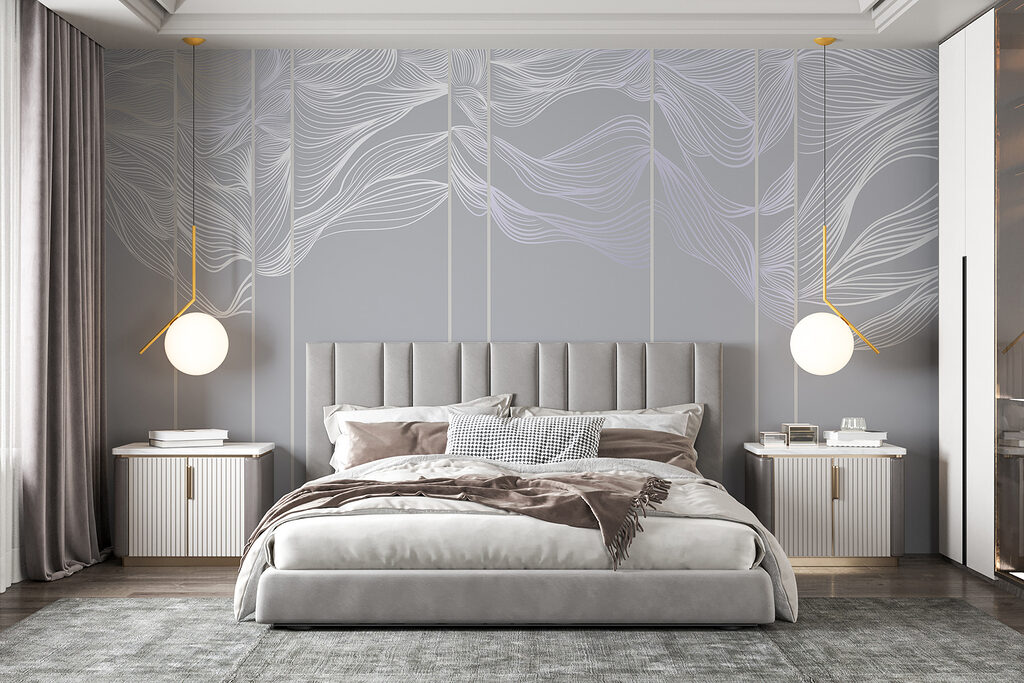 Leaves Along Fine Stripes in an interior
