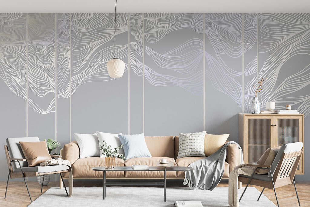 Leaves Along Fine Stripes in an interior