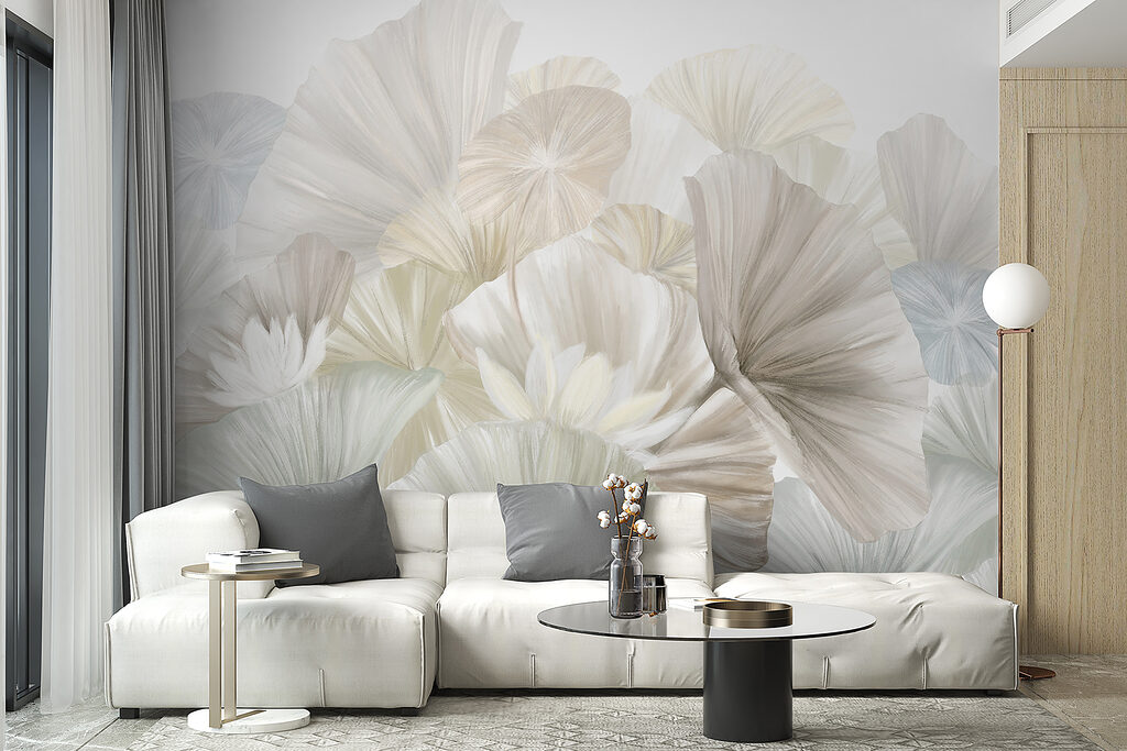 Overlapping fan-shaped leaves — interior 2