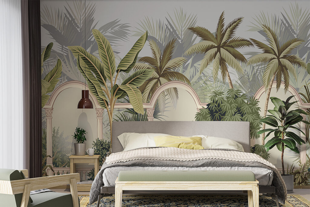 Palms between garden arches — interior 2