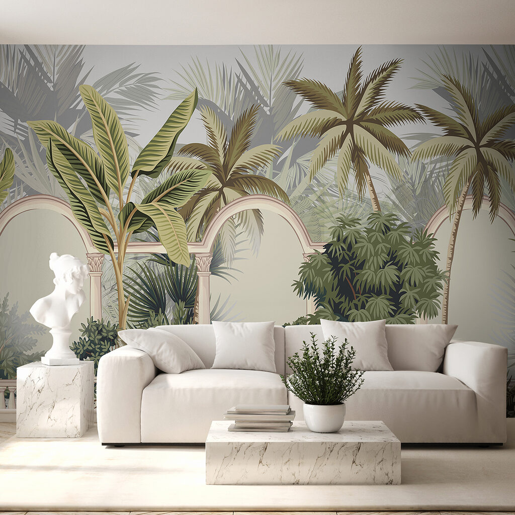 Palms between garden arches — interior 4