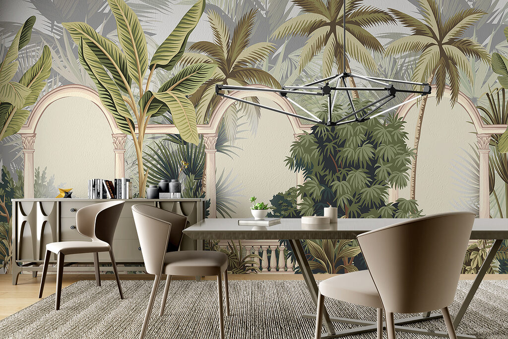 Palms between garden arches — interior 5