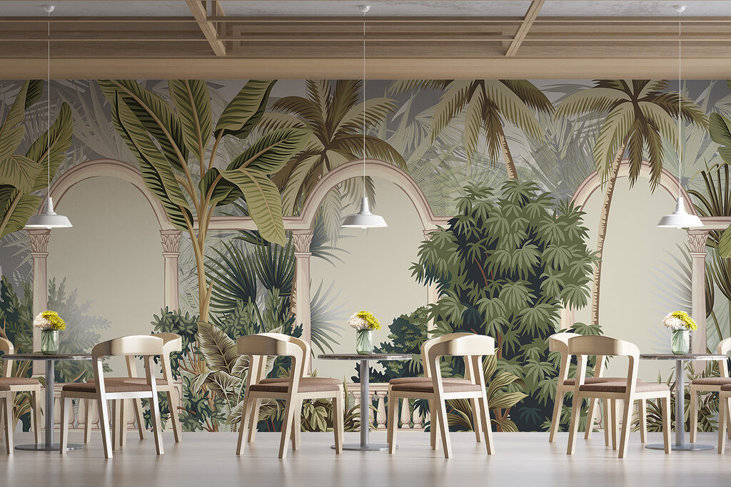 Palms between garden arches — interior 6