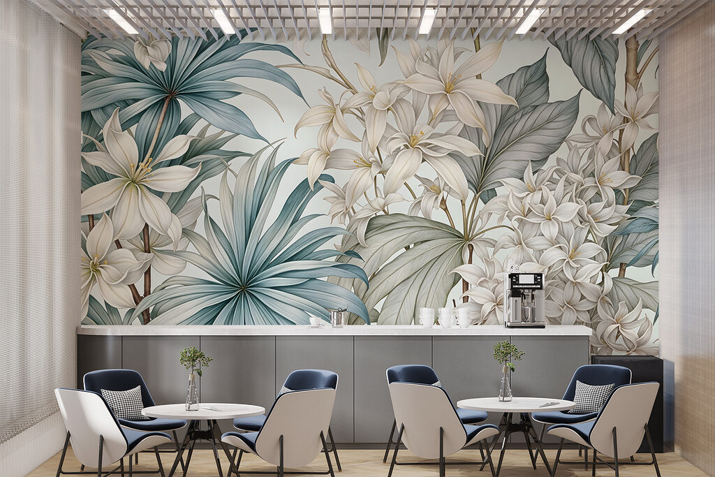Flowers and pointed leaves — interior 6