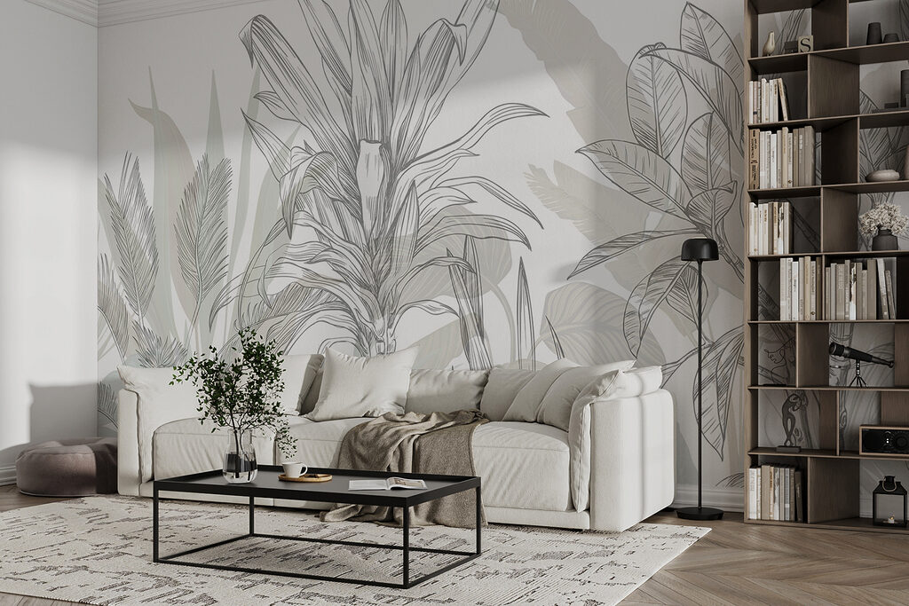Tropical leaves in sketch — interior 2