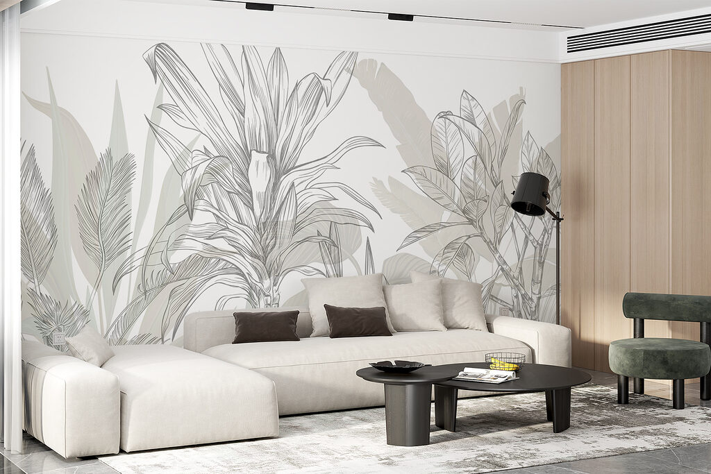 Tropical leaves in sketch — interior 4
