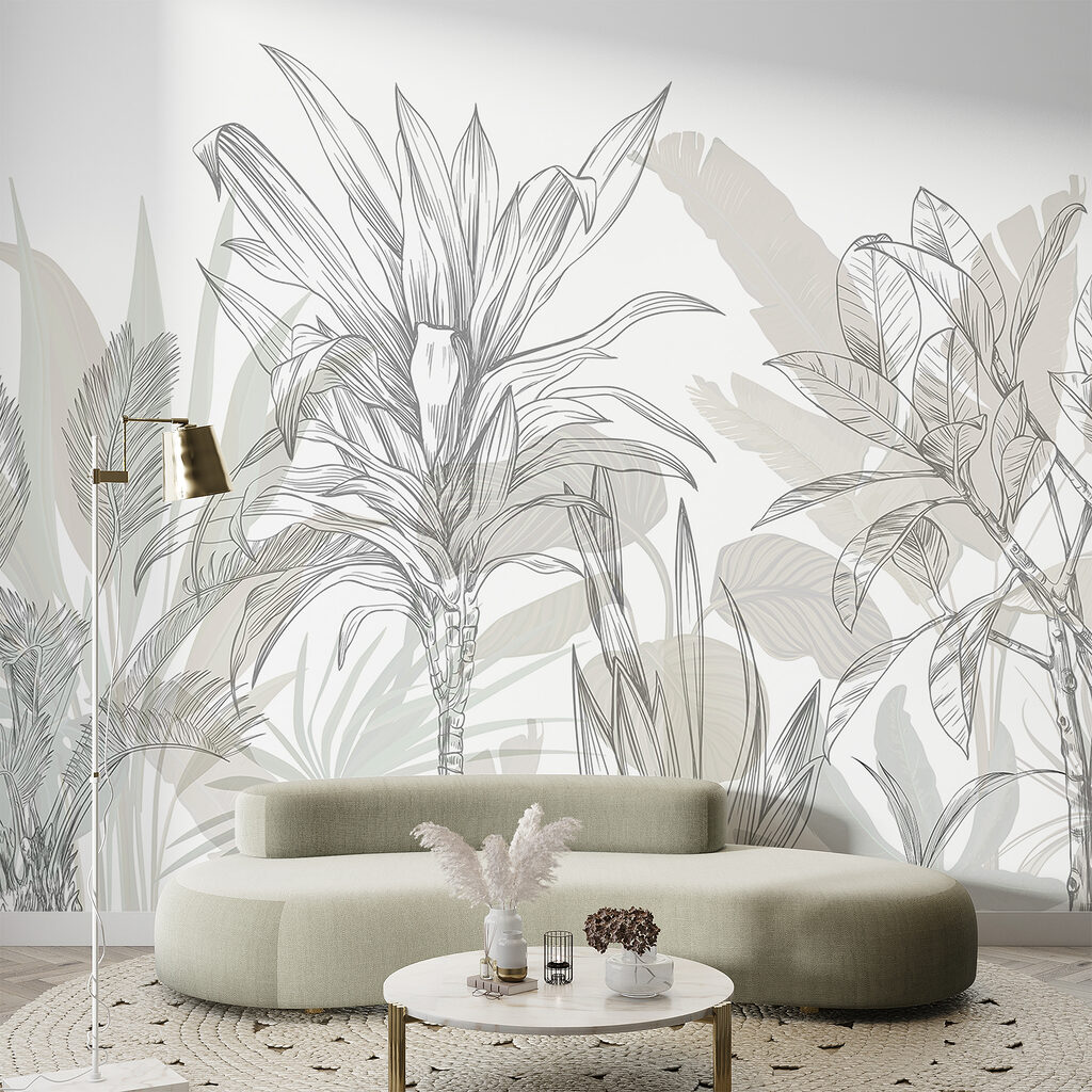 Tropical leaves in sketch — interior 5