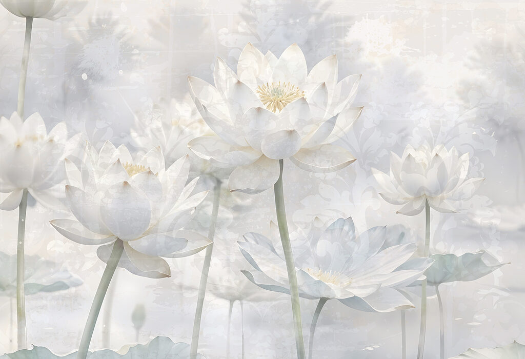 Lotus on slender stems — full design