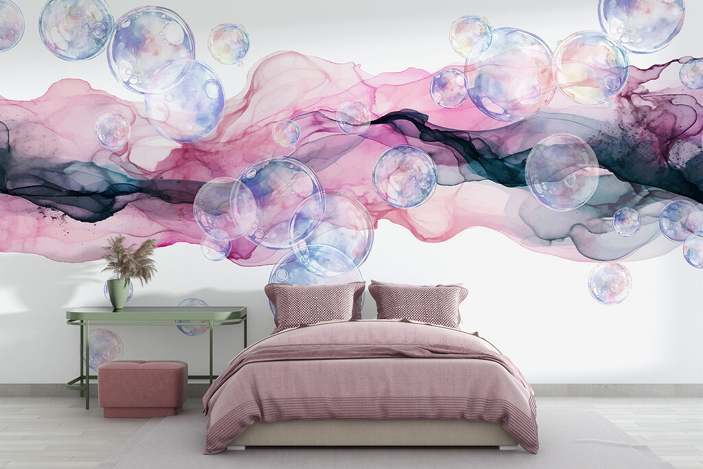 Bubbles over coloured ink — interior 1