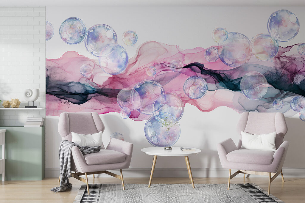 Bubbles over coloured ink — interior 4