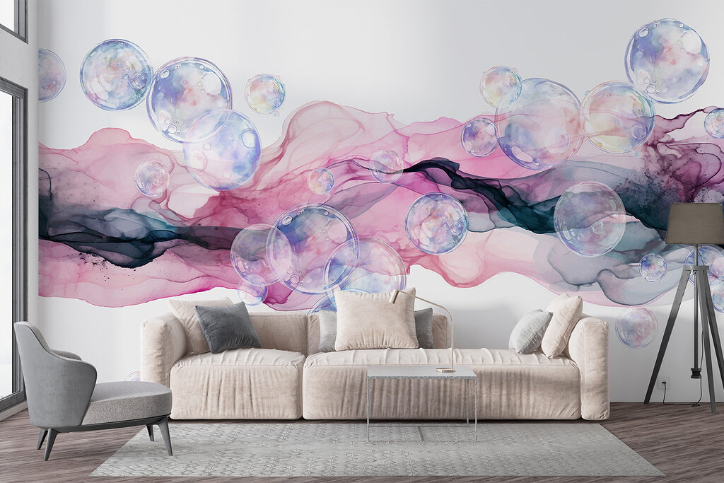 Bubbles over coloured ink — interior 5