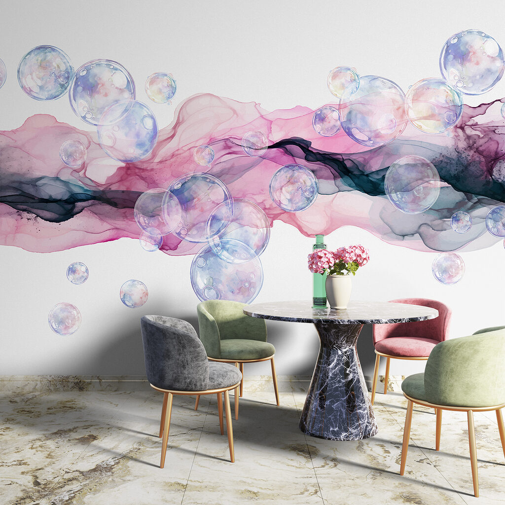 Bubbles over coloured ink — interior 6