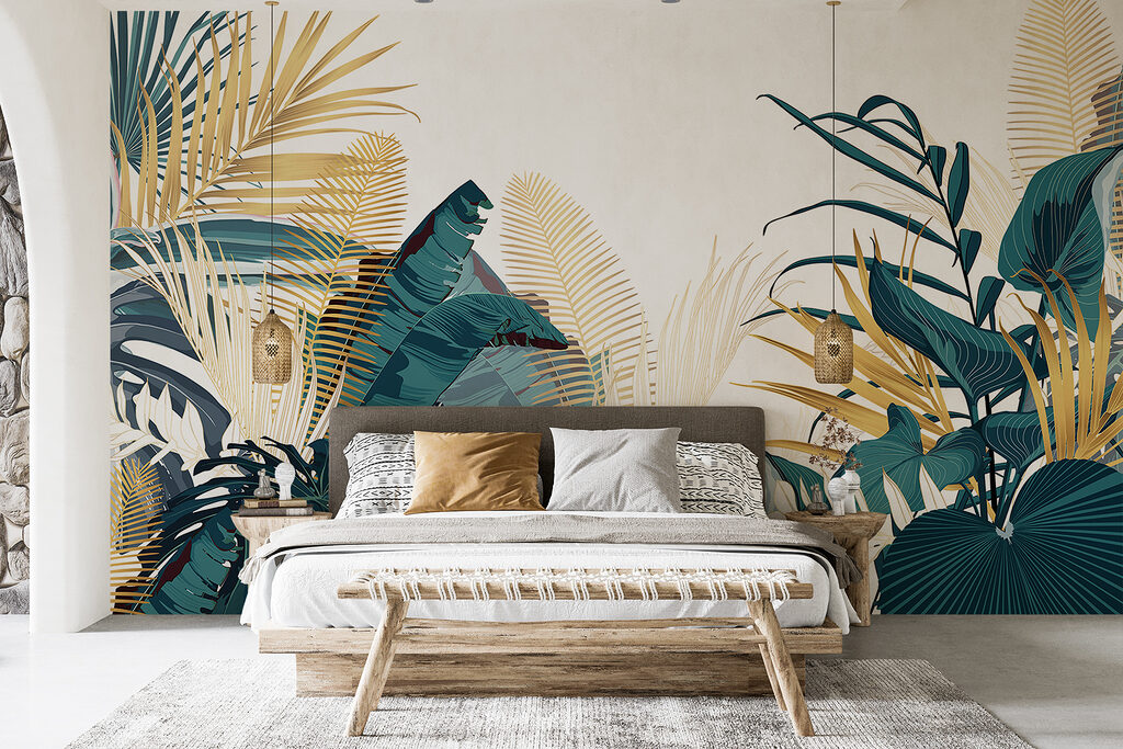 Leaf fans with gold — interior 1