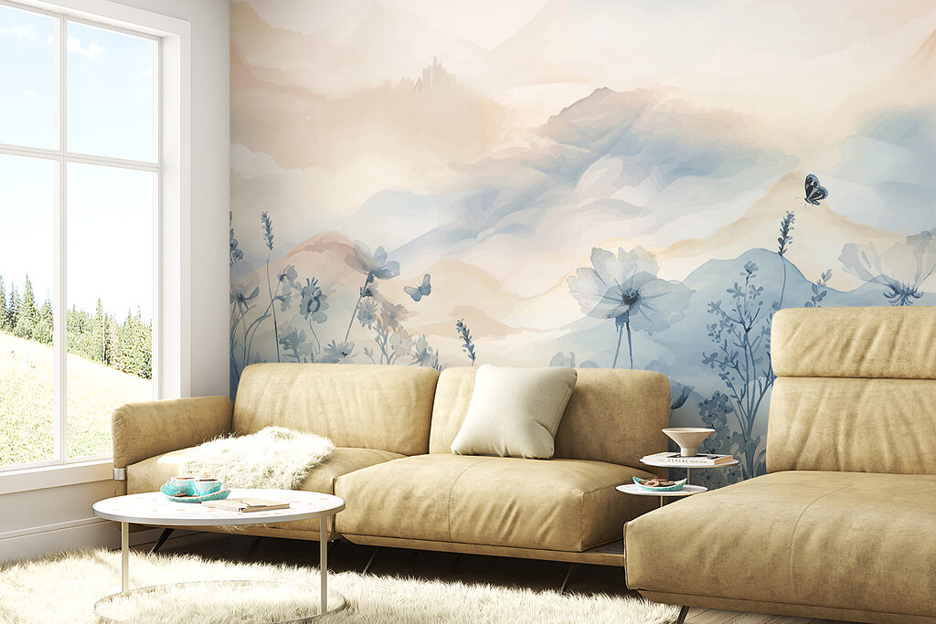 Blue wildflowers and mountains — interior 6