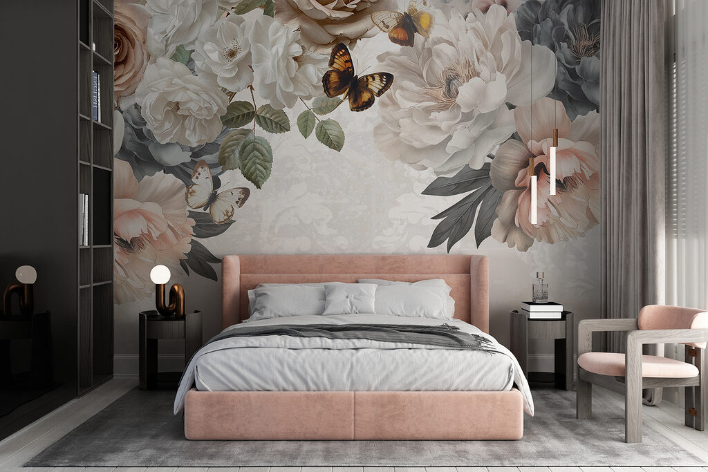 Butterflies among soft flowers — interior 1