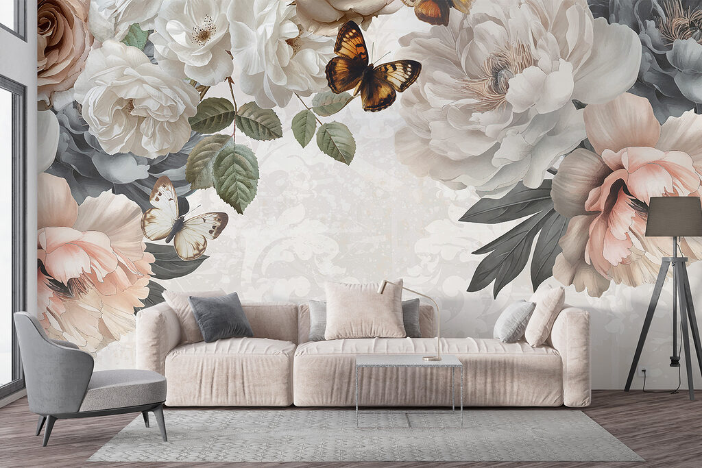 Butterflies among soft flowers — interior 4