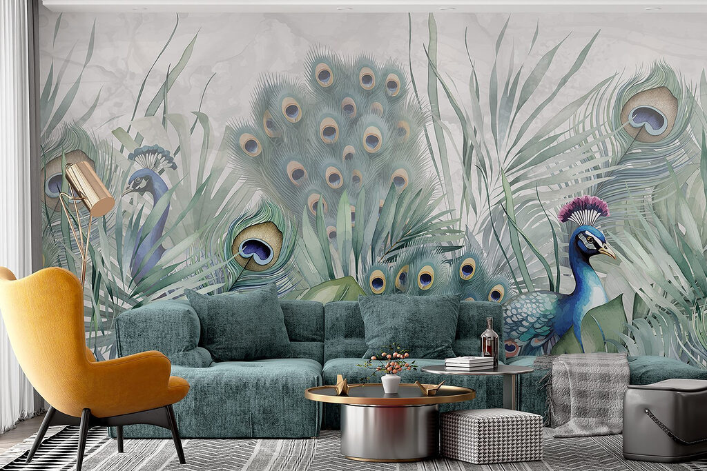 Peacock among feathers — interior 2