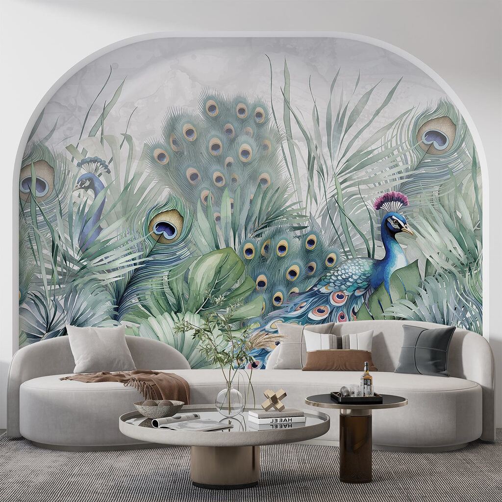 Peacock among feathers — interior 4