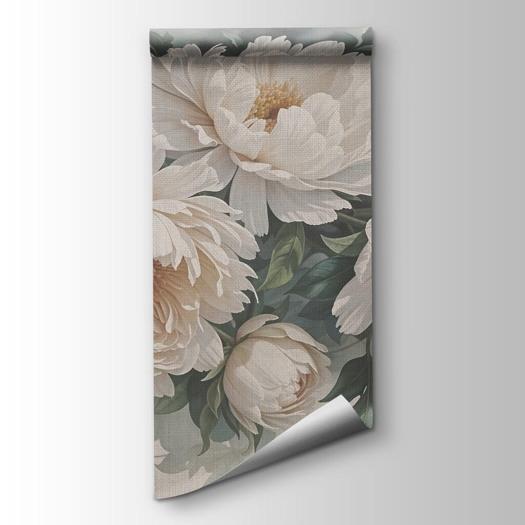Cream peonies among foliage — product view