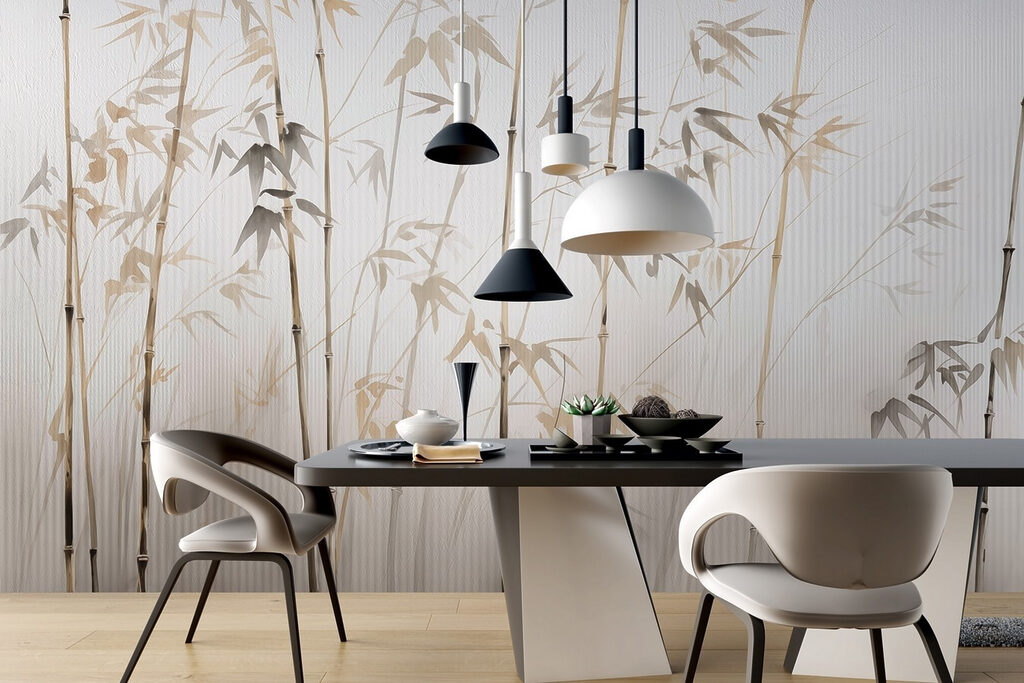 Slender bamboo stems — interior 3