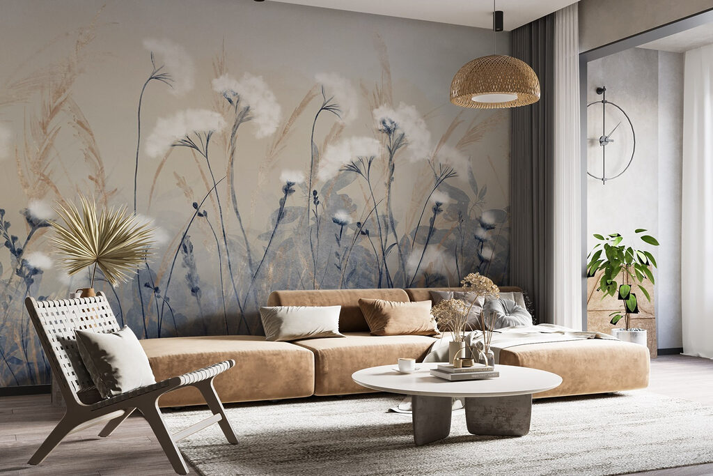 Wildflowers above dark blue — interior 3