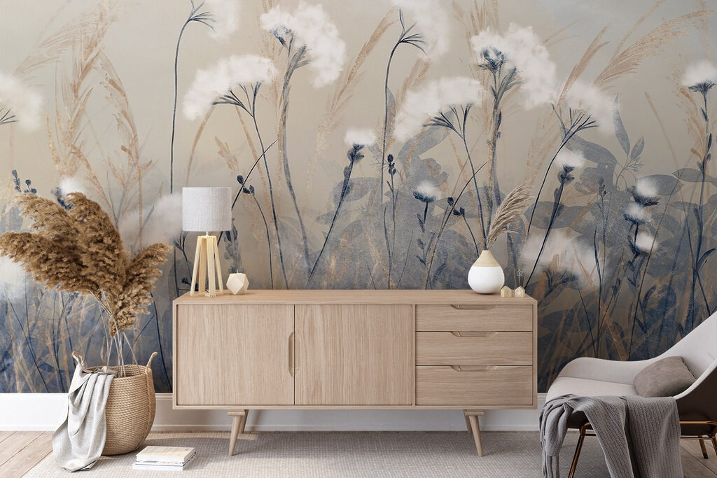 Wildflowers above dark blue — interior 4