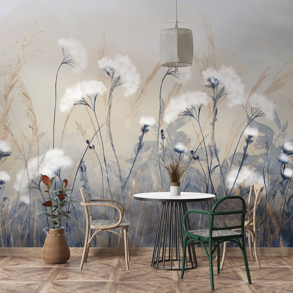 Wildflowers above dark blue — interior 5