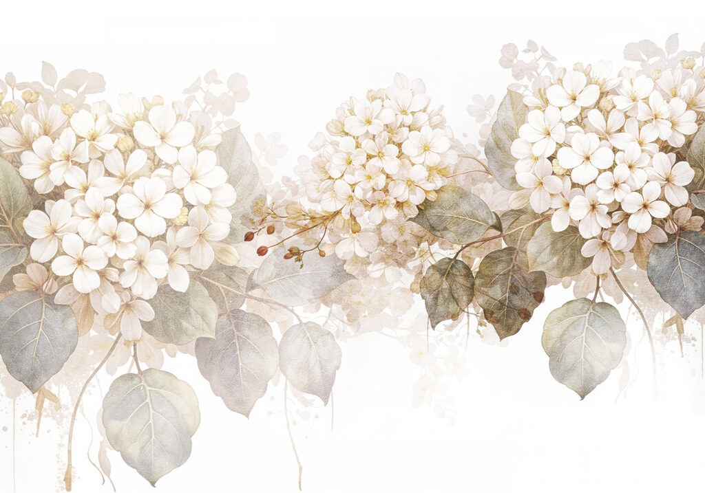 White flower clusters — full design